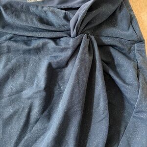 Abercrombie & Fitch Navy Twist-Front Sparkle Swim Skirt